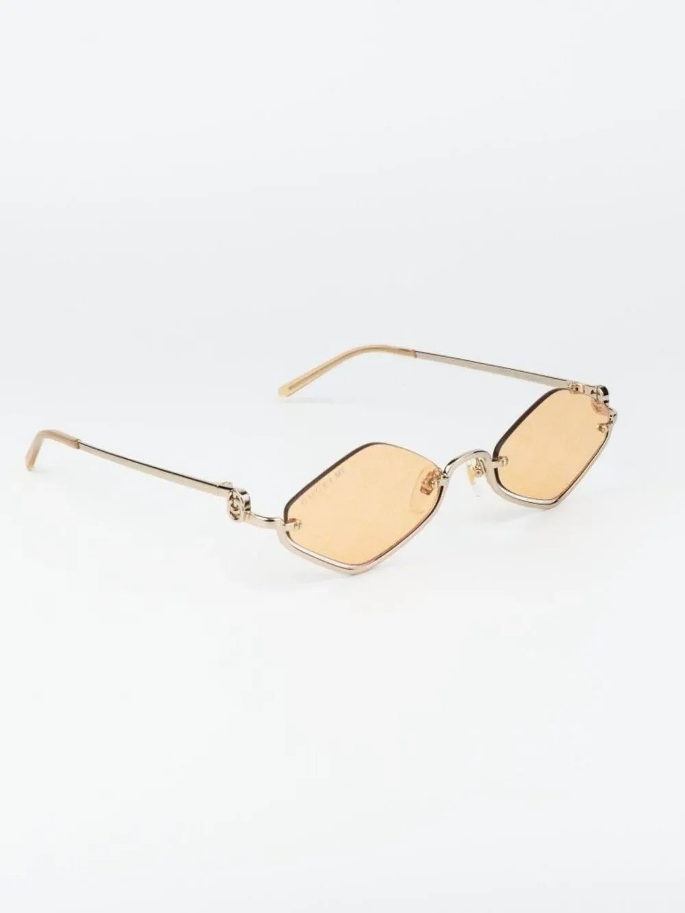 Gucci Men Sunglasses Gold Mirror GG Pattern Cat Eye GG1604S 004 NEW AUTHENTIC